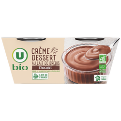Creme Dessert Au Chocolat Au Lait De Brebis U Bio 2x100g Super